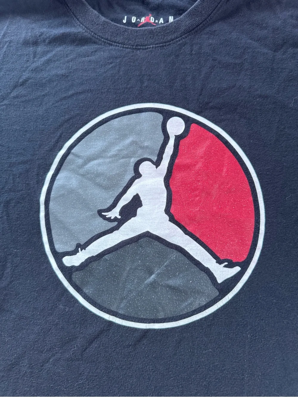 Nike Jordan T-shirt Short Sleeve Black And Red Design Size Small Made In Mexico